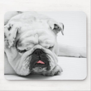 Tapis De Souris Amour blanc de bouledogue
