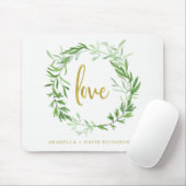 Tapis De Souris Amour botanique vert de la guirlande | de feuille (Avec souris)