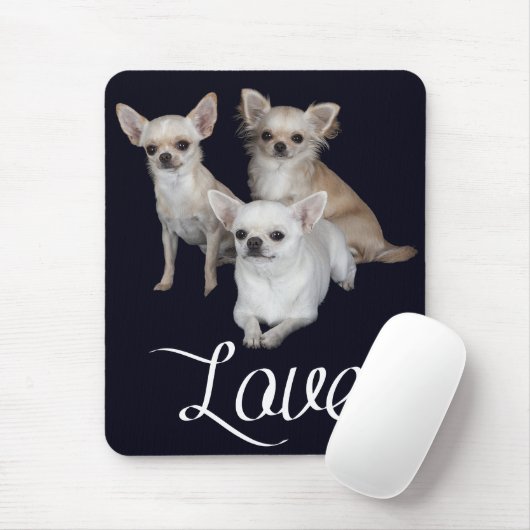 Tapis De Souris Amour Chihuahua Chiot Mousepad (Avec souris)
