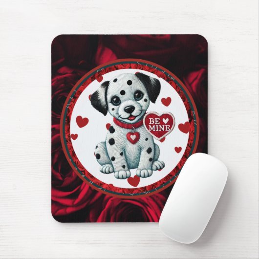 Tapis De Souris Amour chiot dalmate Mousepad - Soyez à moi Valenti (Avec souris)