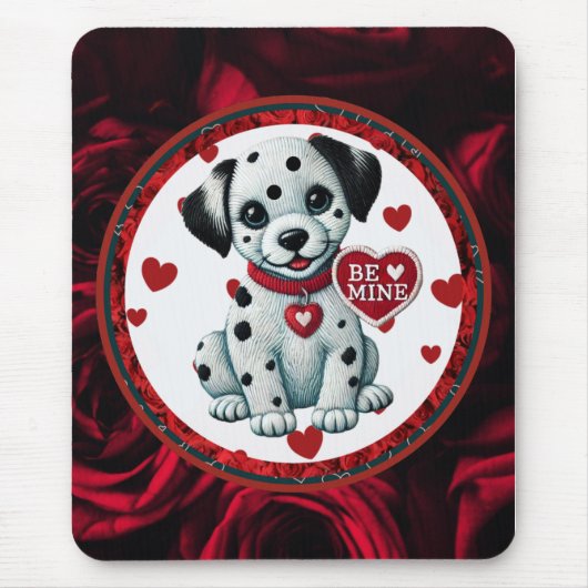 Tapis De Souris Amour chiot dalmate Mousepad - Soyez à moi Valenti (Devant)