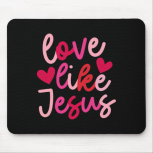 Tapis De Souris Amour comme Jésus Coquette Cœur Croix Chrétien Val