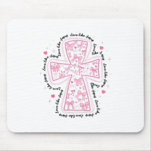 Tapis De Souris Amour Comme Jésus Coquette Croix de Coeur Christia