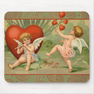 Tapis De Souris Amour Cupidons Antique Vintage Saint-Valentin