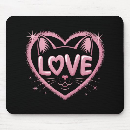 Tapis De Souris Amour de chat scintillant (Devant)