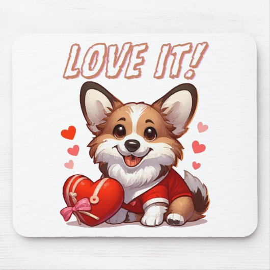Tapis De Souris Amour de Corgi Mignon (Devant)