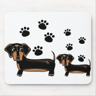Tapis De Souris Amour de famille de chien de patte de teckel