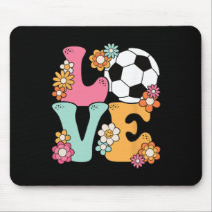 Tapis De Souris Amour de foot groovy Femmes adolescentes amatrices