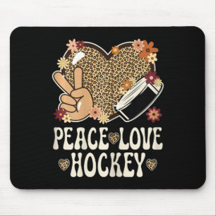 Tapis De Souris Amour de la paix Hockey Amateur Imprimé Léopard Fi