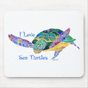 Tapis De Souris Amour de tortue de mer une tortue