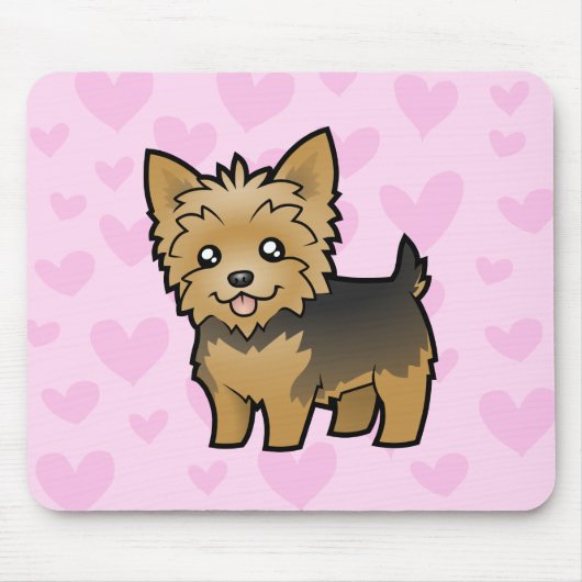 Tapis De Souris Amour de Yorkshire Terrier (cheveux courts aucun (Devant)