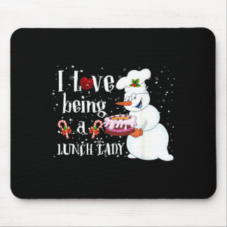 Tapis De Souris Amour d'être un bonhomme de neige dame de cantine
