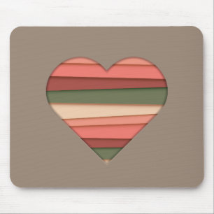 Tapis De Souris Amour du coeur rayé Saint-Valentin