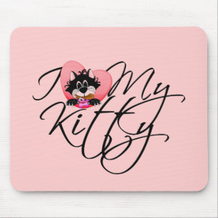 Tapis De Souris Amour du rose I mes T-shirts et cadeaux de Kitty