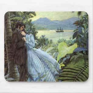Tapis De Souris Amour et romance vintage, vue tropicale romantique