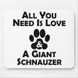 Tapis De Souris Amour et un Schnauzer géant