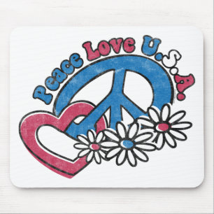 Tapis De Souris Amour Etats-Unis Mousepad de paix