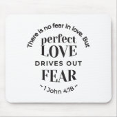 Tapis De Souris Amour Éternel - 1 Jean 4:18 Citation Écriture Art (Devant)