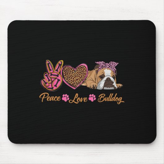 Tapis De Souris Amour Français Bulldog Fun Chien Chien Chien Chien (Devant)