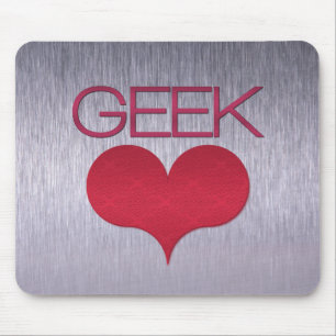 Tapis De Souris Amour geek (Coeur) Mousepad, Rose foncé