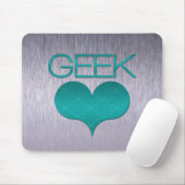 Tapis De Souris Amour geek (Coeur) Mousepad, Turquoise (Avec souris)