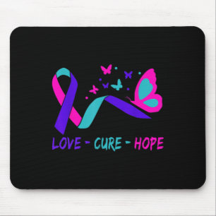 Tapis De Souris Amour Guérison Espoir Guerrière du cancer du col d