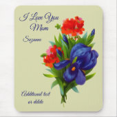 Tapis De Souris Amour Maman Iris Fleur Bouquet Personnalisé (Devant)