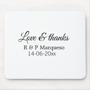Tapis De Souris Amour & merci ajouter nom du couple mariage ajoute