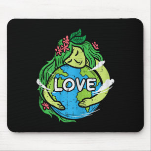 Tapis De Souris Amour Mère Terre Planète Hug Nature Environnement