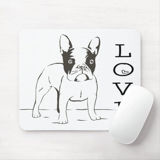 Tapis De Souris Amour mignon chien chiot Mousepad (Avec souris)