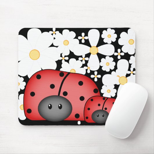 Tapis De Souris Amour Mousepad de coccinelle (Avec souris)
