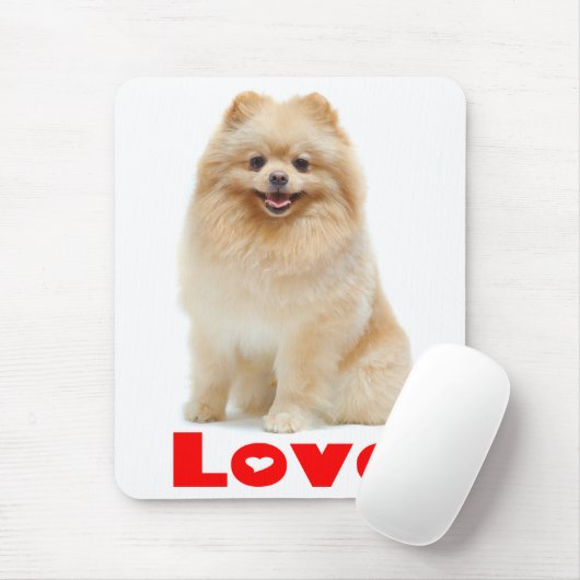 Tapis De Souris Amour Poméranien Pom Pom Puppy Dog Mousepad (Avec souris)