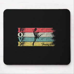 Tapis De Souris Amour Rétro Vintage Mma Kickboxing Muay Thai Silho