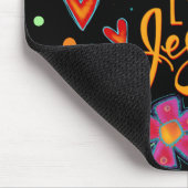 Tapis De Souris Amour rose floral noir amusant comme Jésus Inspiri (Coin)
