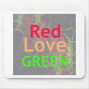 TAPIS DE SOURIS AMOUR ROUGE DORÉ VERT