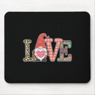 Tapis De Souris Amour Valentines Jour Gnomes mignons Coeurs rouges