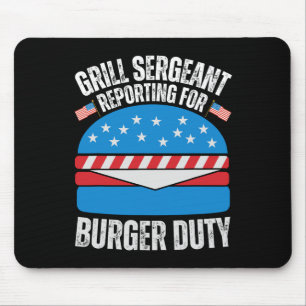 Tapis De Souris Amoureux De Burger Drôle Américain Usa Joyeux 4ème