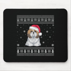 Tapis De Souris Amoureux de chien Shih Tzu Hommes Femmes Santa Noë