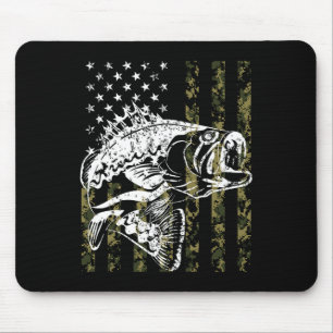 Tapis De Souris Amoureux de la pêche Drapeau américain vintage de