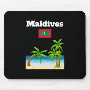 Tapis De Souris Amoureux de la plage des Maldives Voyage Souvenir