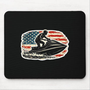 Tapis De Souris Amoureux de motomarine vintage drapeau américain j