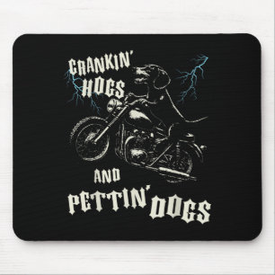 Tapis De Souris Amoureux de motos et de chiens qui cajolent biker