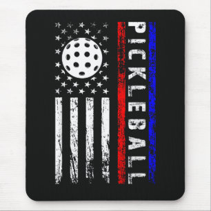 Tapis De Souris Amoureux de Pickleball Drapeau Américain 4 Juillet
