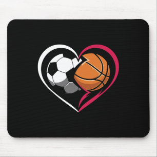 Tapis De Souris Amoureux de sport de coeur de croquis de football