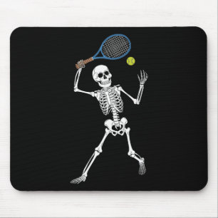 Tapis De Souris Amoureux de Squelette Jouant au Tennis Épouvantabl