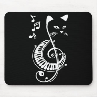 Tapis De Souris Amoureux des Animaux Musique Chat Féminin Clé de S