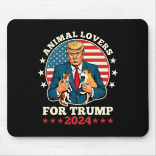 Tapis De Souris Amoureux des Animaux Pour Trump 2024 Campagne Chat