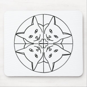 Tapis De Souris Amoureux des chats Kaleidoscope Chats Coeurs Souri