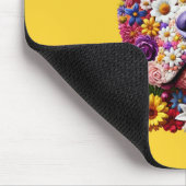 Tapis De Souris Amoureux des chiens de la face de fleurs Pitbull (Coin)