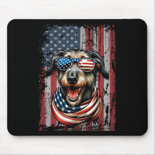 Tapis De Souris Amoureux des chiens irlandais Wolfhound Drapeau am